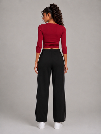 Pantalon droit taille haute