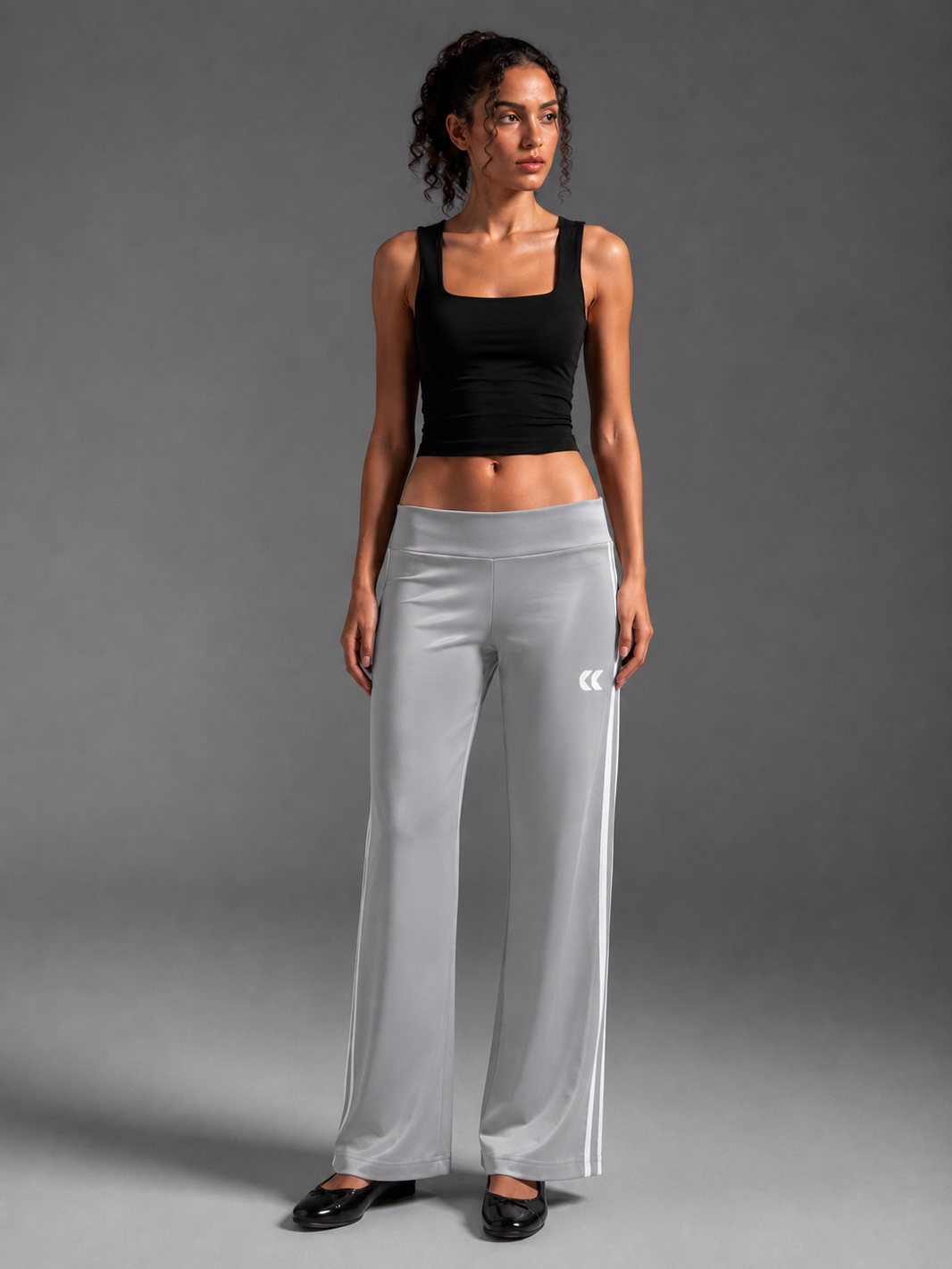 Pantalon droit taille basse - Gris