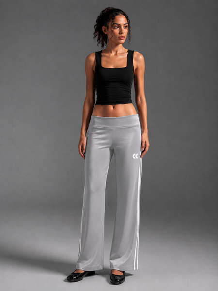 Pantalon droit taille basse - Gris