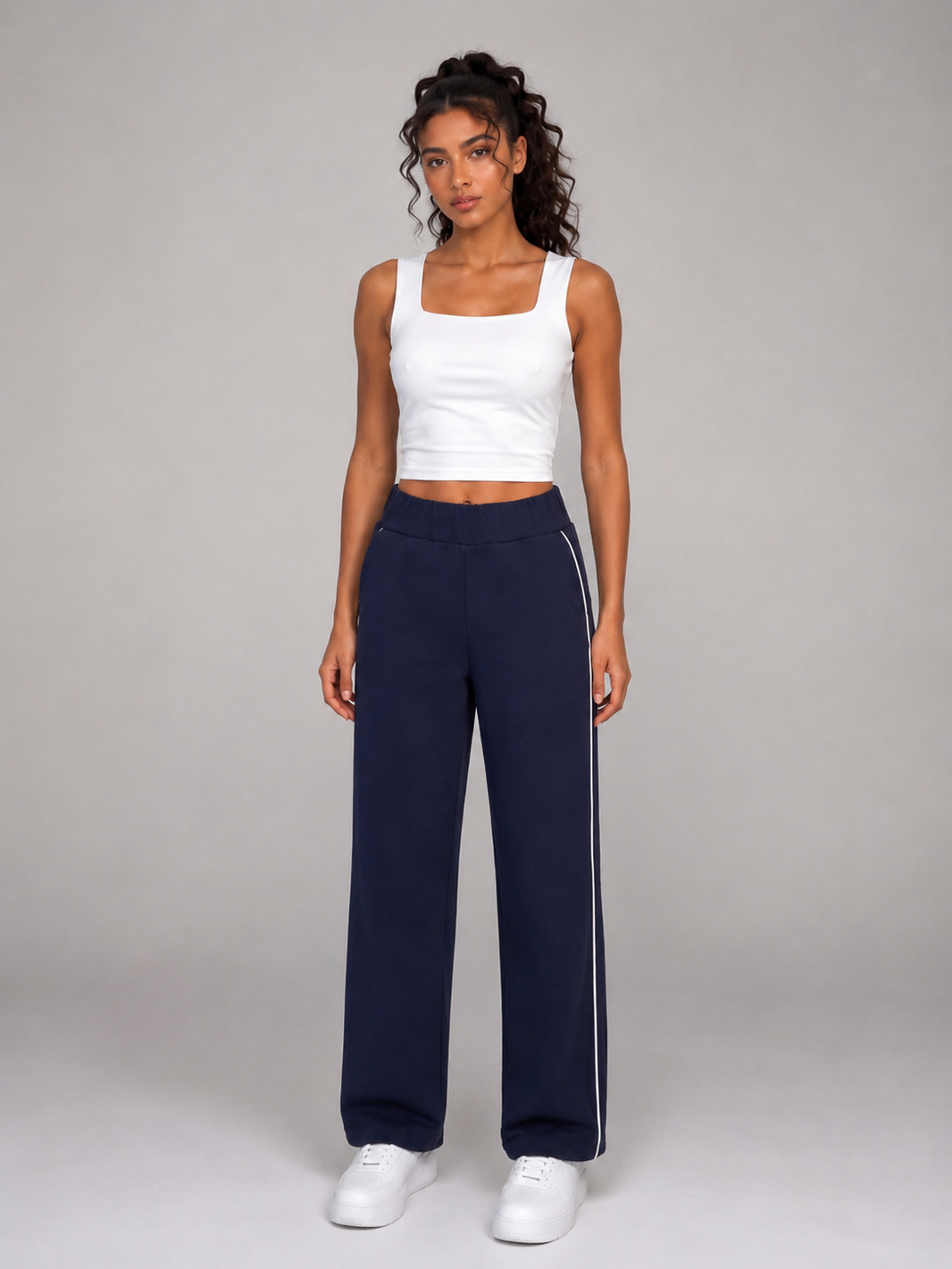 Pantalon droit taille haute