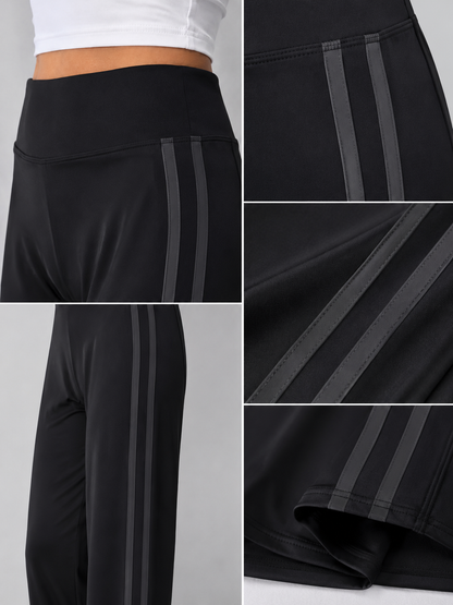 Pantalon large rayé - Noir