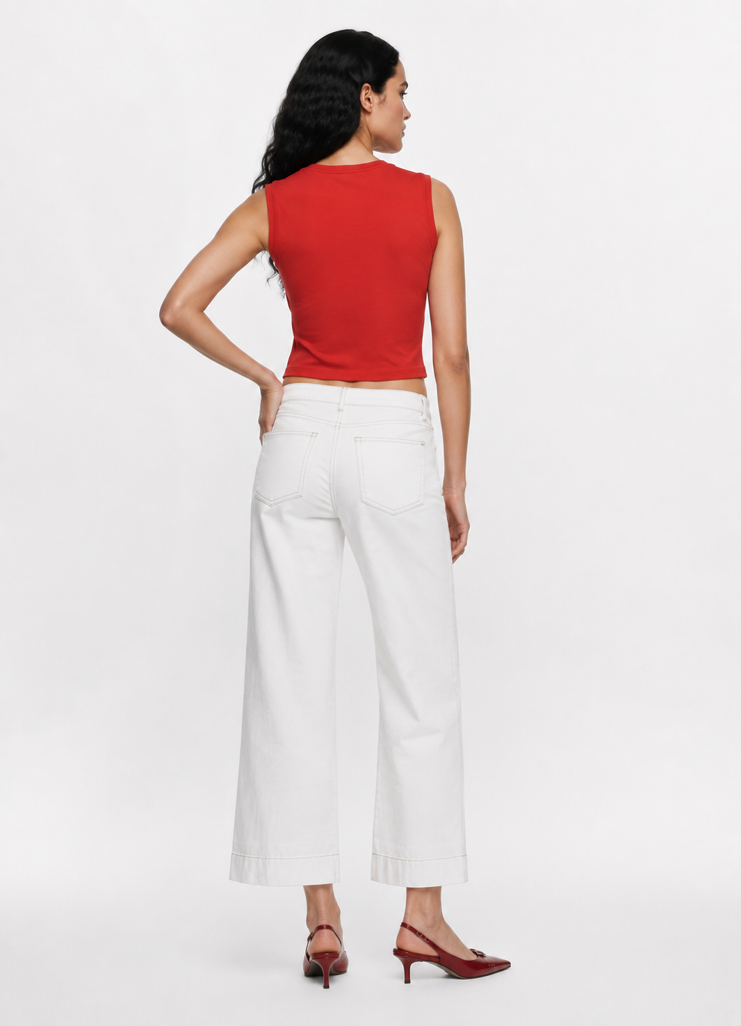 V Neck Tank Top - Cherry