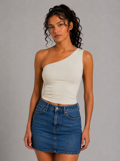 One Shoulder Crop Top