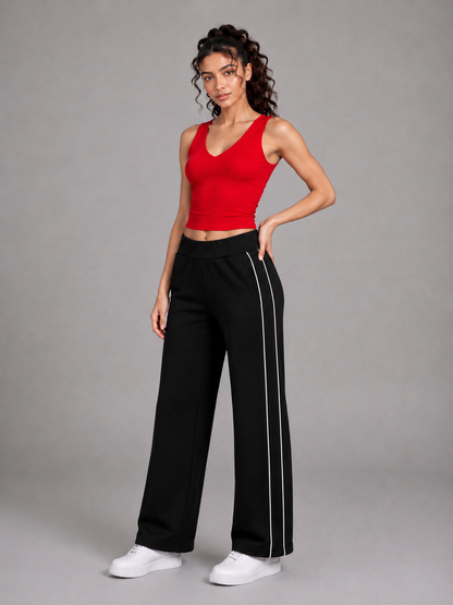 Pantalon droit taille haute